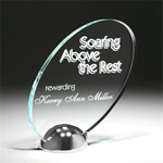 Oval Tilt Jade Acrylic Award