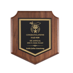 Walnut Shield Award Plaque