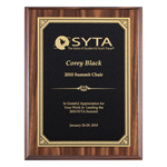 Walnut Appreciation Plaque - Black/Gold