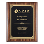 Walnut Appreciation Plaque - Black/Gold