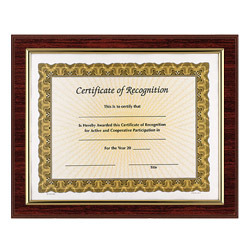 Mahogany Certificate Holder - Slide-In