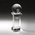 Optic Crystal Pedestal Globe Award