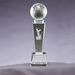 Optic Crystal 3D Golf Trophy