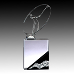Metal Golfer on Crystal Base Award