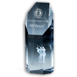 Optic Crystal 3D Golf Award