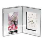 Silver Photo Holder and Clock